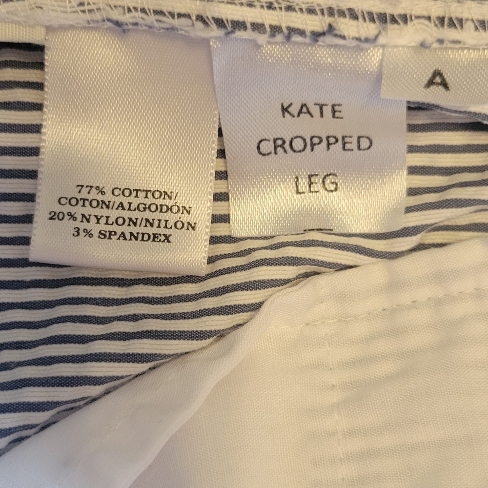 Ann Taylor Seersucker Striped Cropped Pants Size 12 - Picture 5 of 6